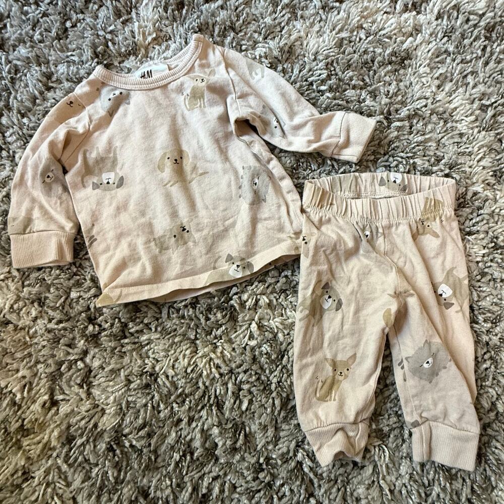 H&M Cream Animal Print Kids Matching Set